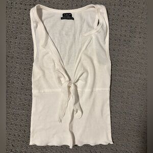 UBRAN OUTFITTERS Out From Under Tie Tank Top White Soft Size XS